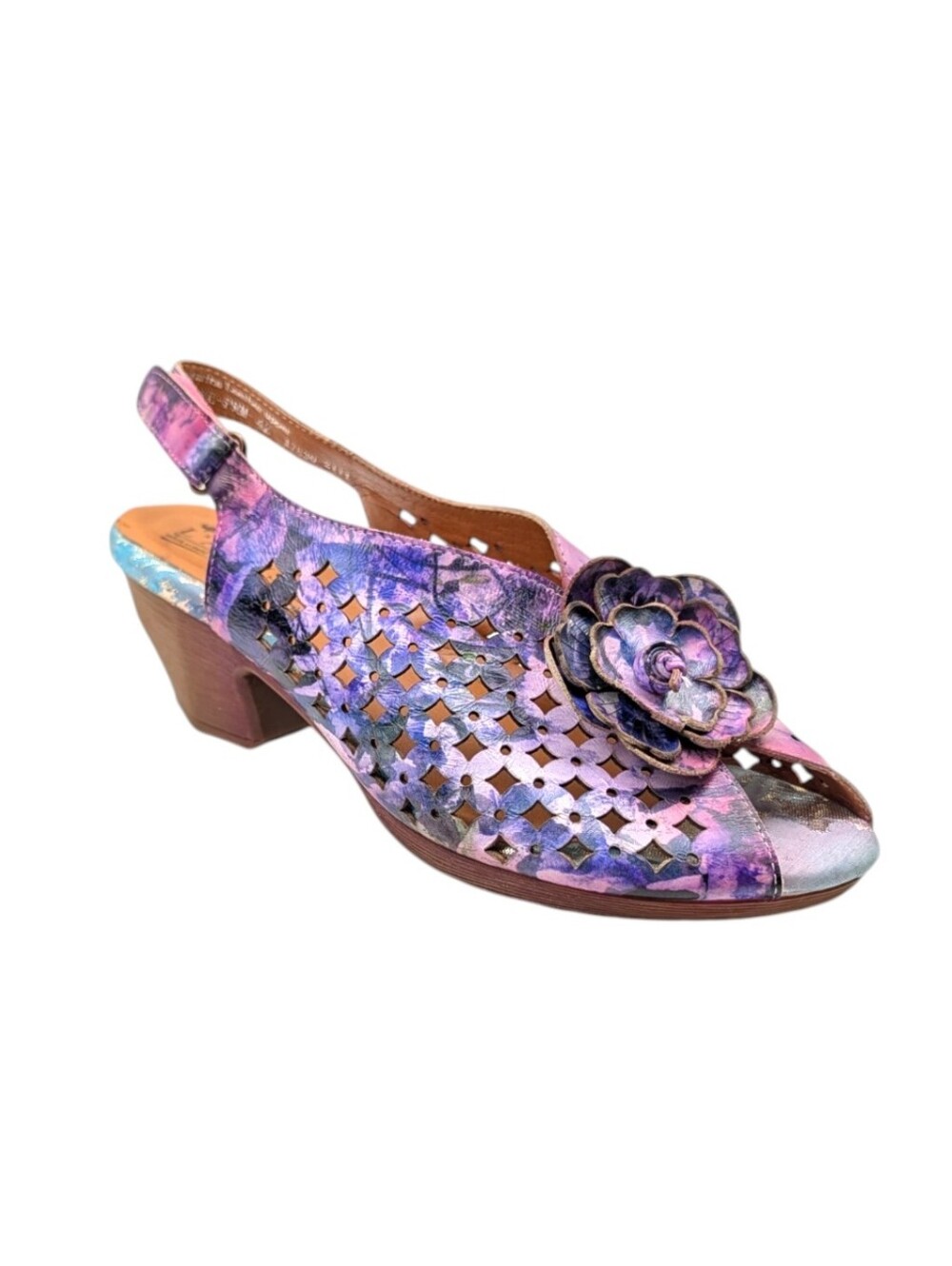 L'Artiste Lovella Floral Slingback Heels Purple Multi EU 42 US 10.5/11 S4201 - Picture 4 of 13